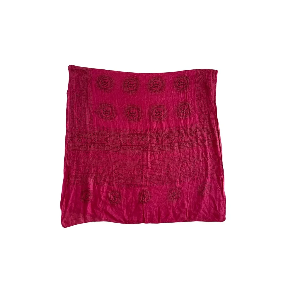 Magenta Pink Om Symbol Rayon Scarf Sunburst Print India World Market